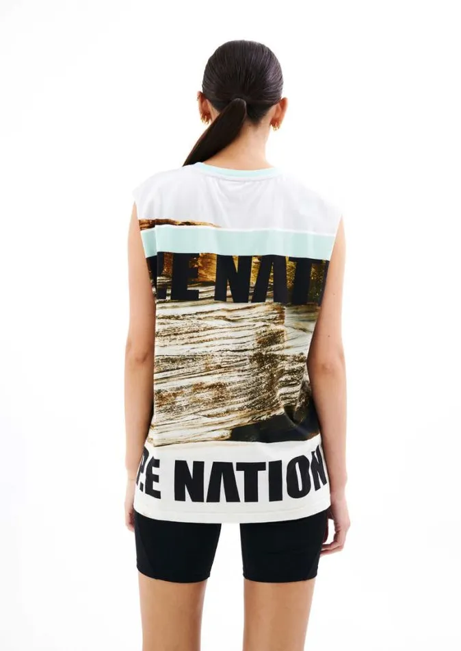 Shop BERMUDA TANK IN SCENE PRINT PE Nation Tees and Tanks