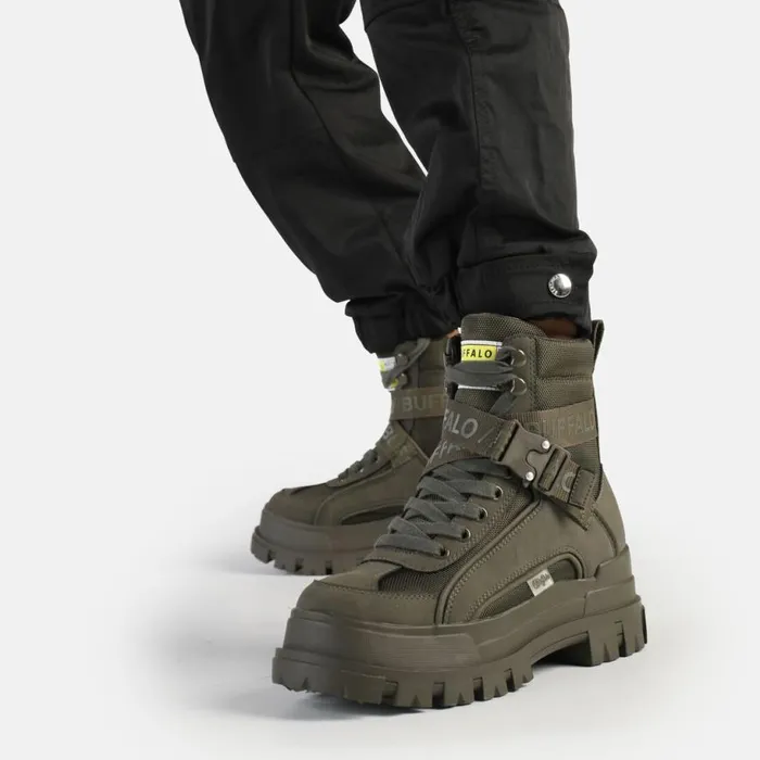 Shop Boots and AnkleBoots BUFFALO Aspha Com1 Laceup MID Khaki