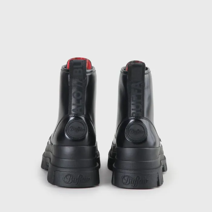 Shop Boots and AnkleBoots BUFFALO Aspha Laceup HI Schwarzsilber