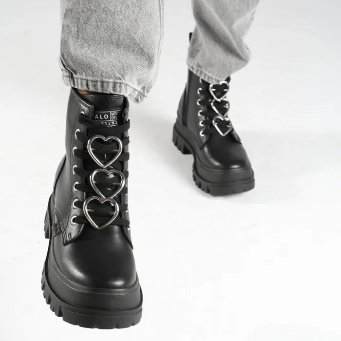 Shop Boots and AnkleBoots BUFFALO Aspha RLD Heart Schwarzsilber