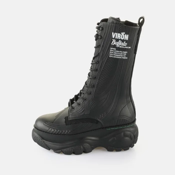 Shop Boots and AnkleBoots BUFFALO FIBRE08M990 8211 VEGAN CORN BASED NAPPA 8211 BLACK Blackwhite