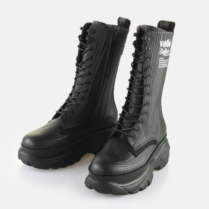Shop Boots and AnkleBoots BUFFALO FIBRE08M990 8211 VEGAN CORN BASED NAPPA 8211 BLACK Blackwhite