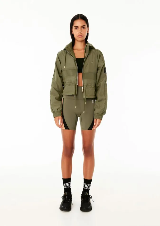 Shop CROPPED MAN DOWN JACKET IN KHAKI PE Nation Jackets