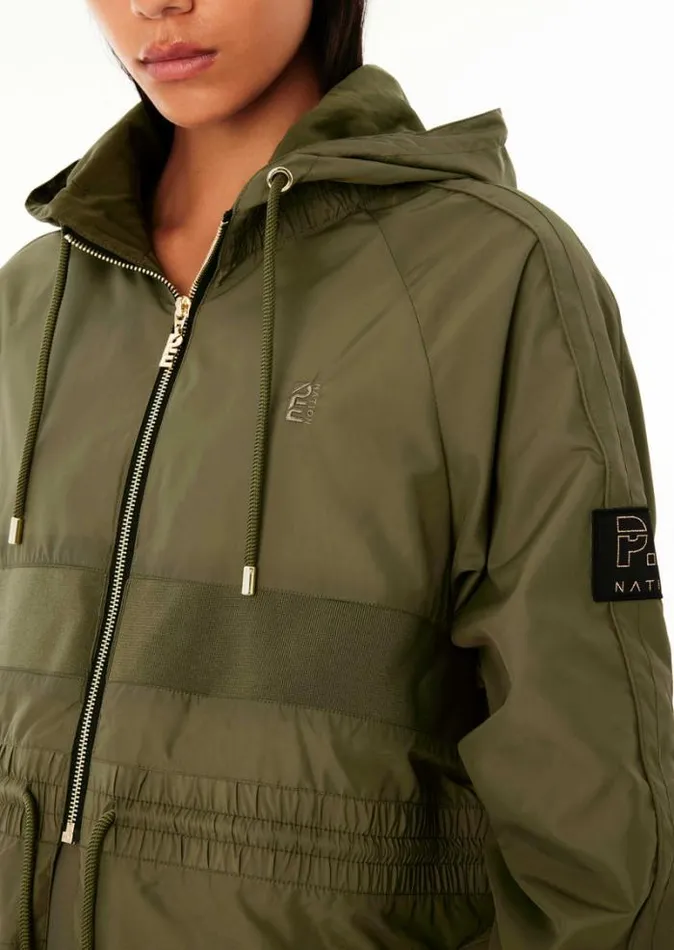 Shop CROPPED MAN DOWN JACKET IN KHAKI PE Nation Jackets
