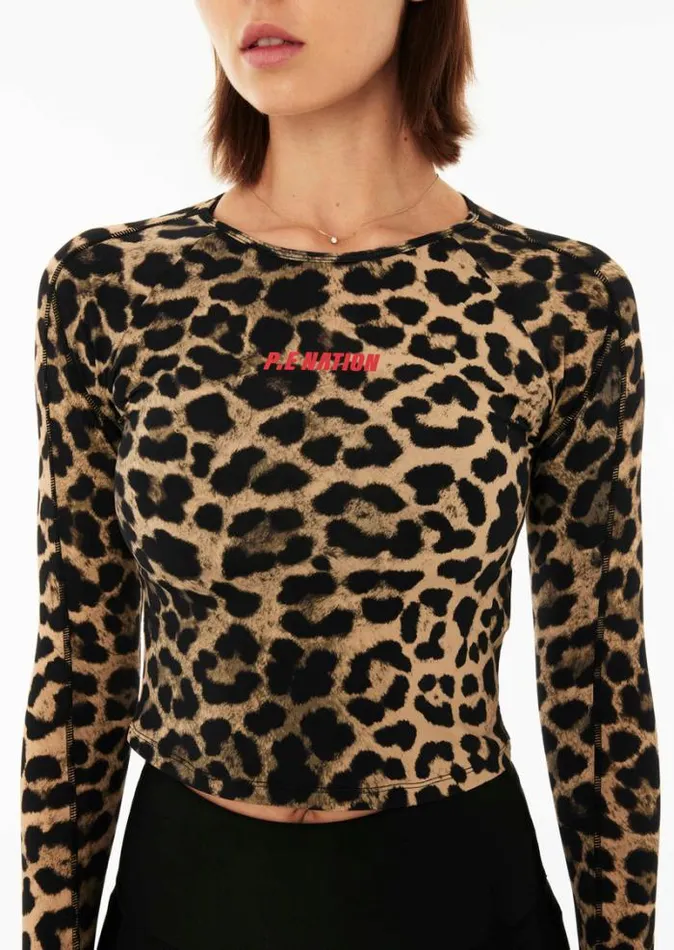 Shop DOWNFORCE LS ACTIVE TOP IN ANIMAL PRINT PE Nation Long Sleeve Tops