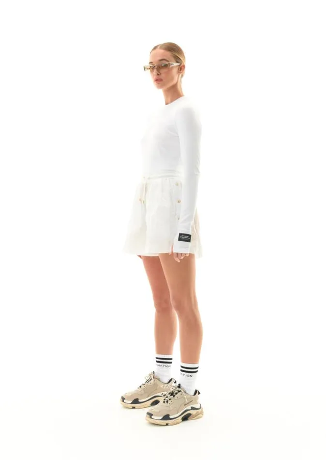 Shop FRONTIER LS TOP IN OPTIC WHITE PE Nation Long Sleeve Tops