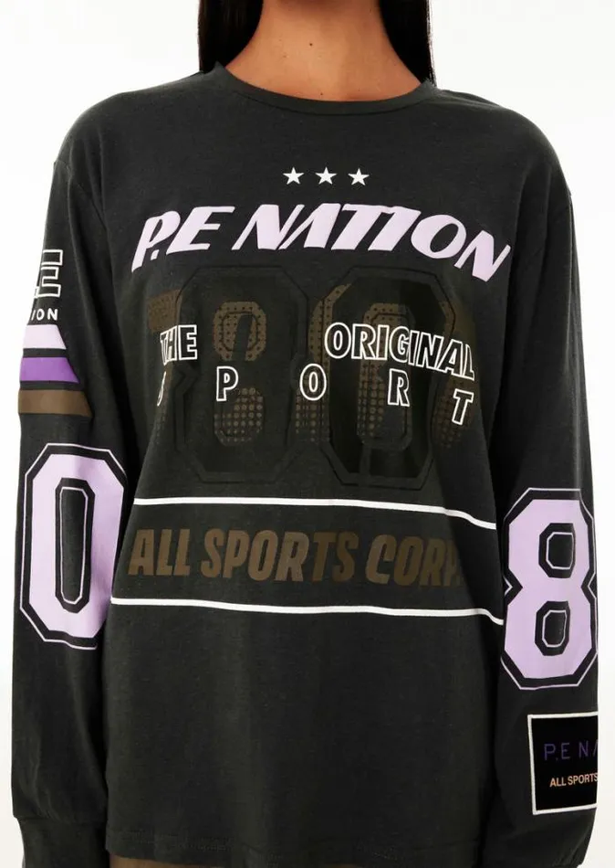 Shop PITLANE LS TEE IN DARK SHADOW PE Nation Long Sleeve Tops