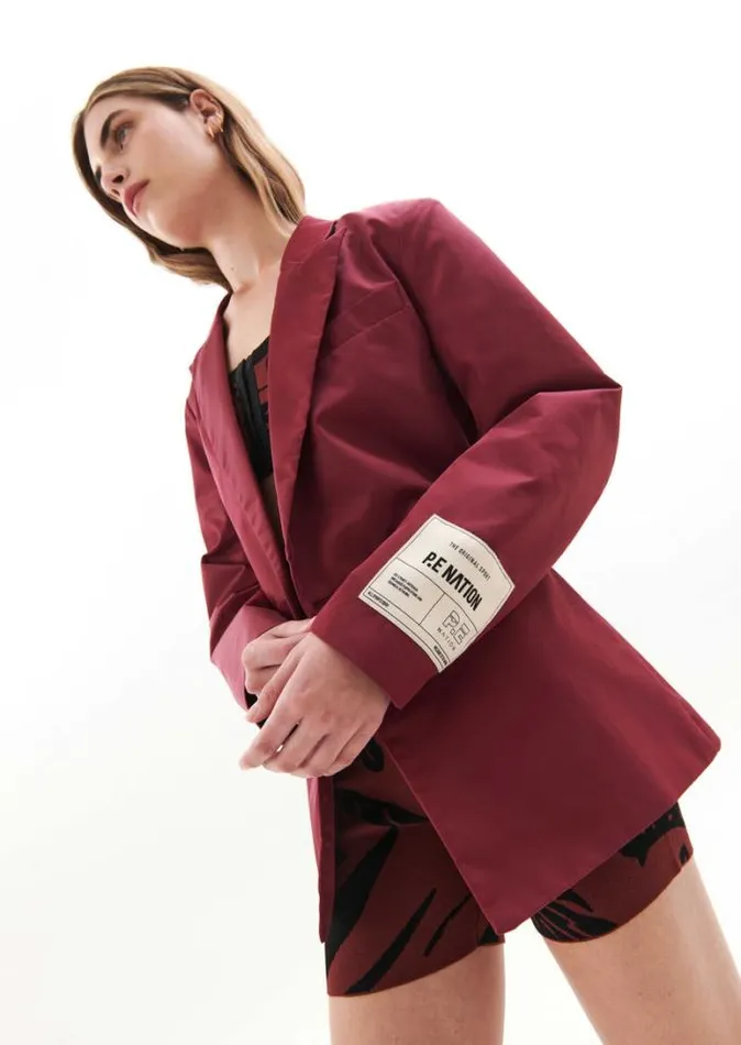 Shop RECONNECT BLAZER IN RUMBA RED PE Nation Jackets