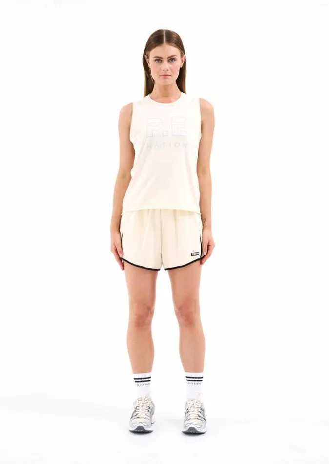 Shop SHUFFLE TANK IN PEARLED IVORY PE Nation Tees and Tanks