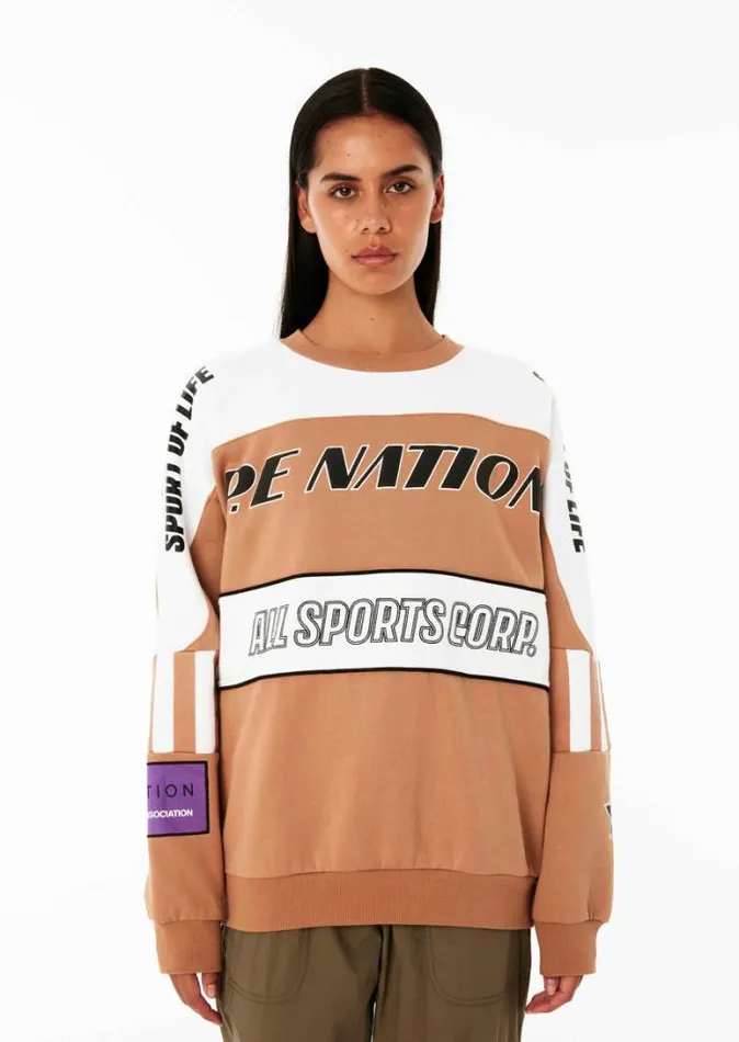 Shop TRACK RECORD SWEAT IN CAMEL PE Nation Sweats