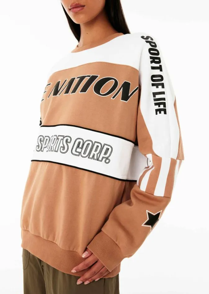 Shop TRACK RECORD SWEAT IN CAMEL PE Nation Sweats