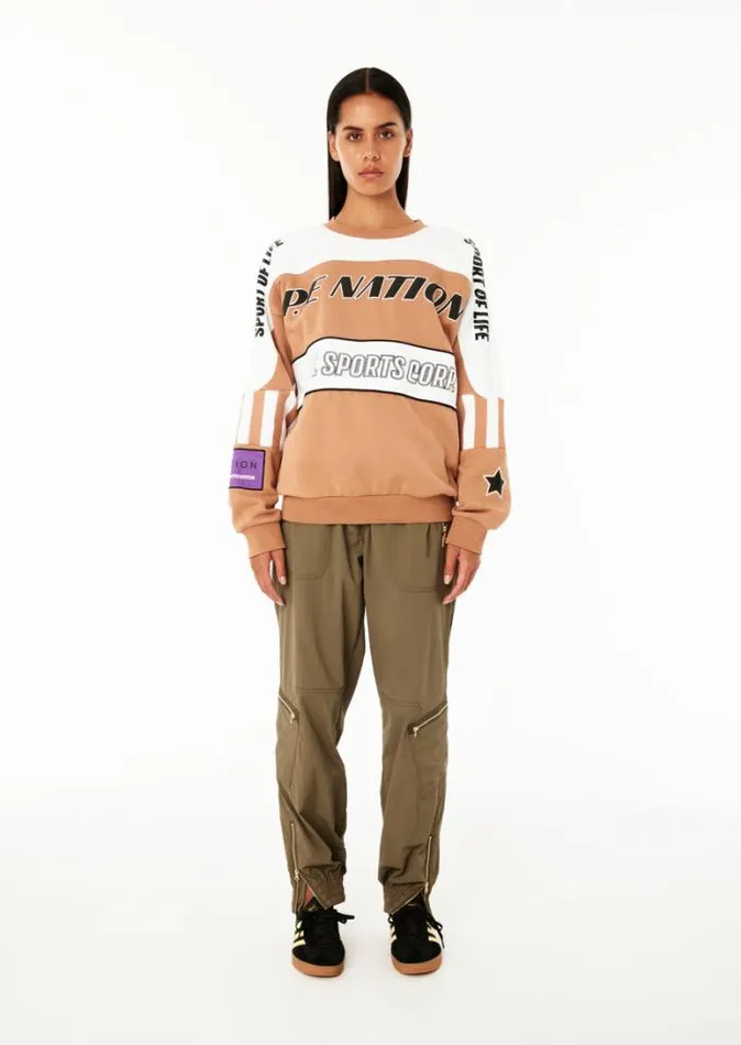 Shop TRACK RECORD SWEAT IN CAMEL PE Nation Sweats