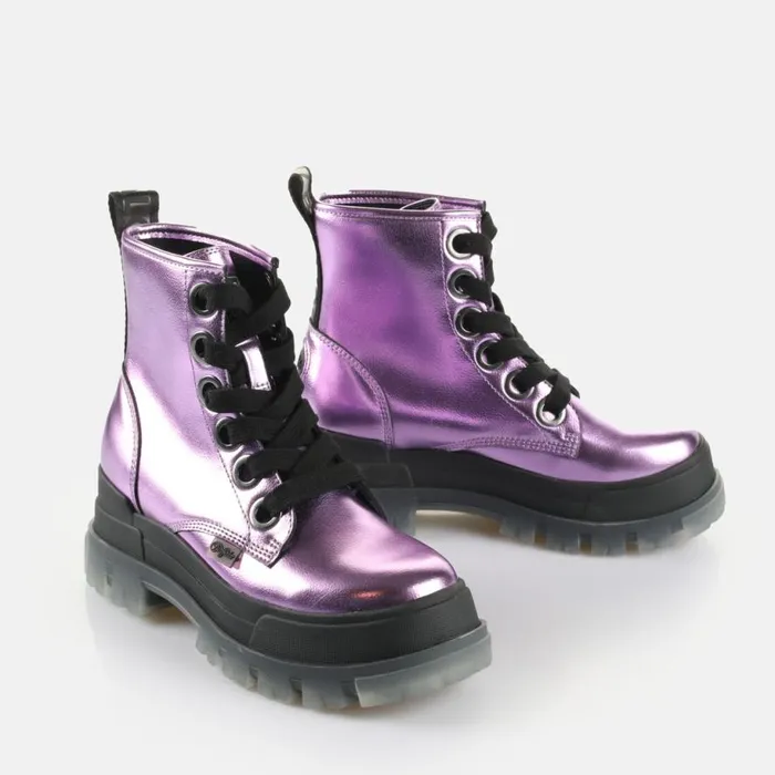 Shop Vegan Shoes BUFFALO Aspha Lace Up Hi Purple