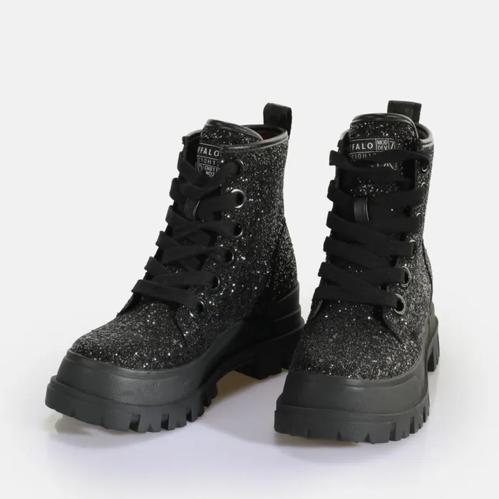Shop Vegan Shoes BUFFALO Aspha Laceup HI Black