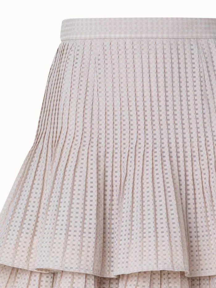 Short ALine Triple Layer Pliss Skirt Sand Women Akris Skirts
