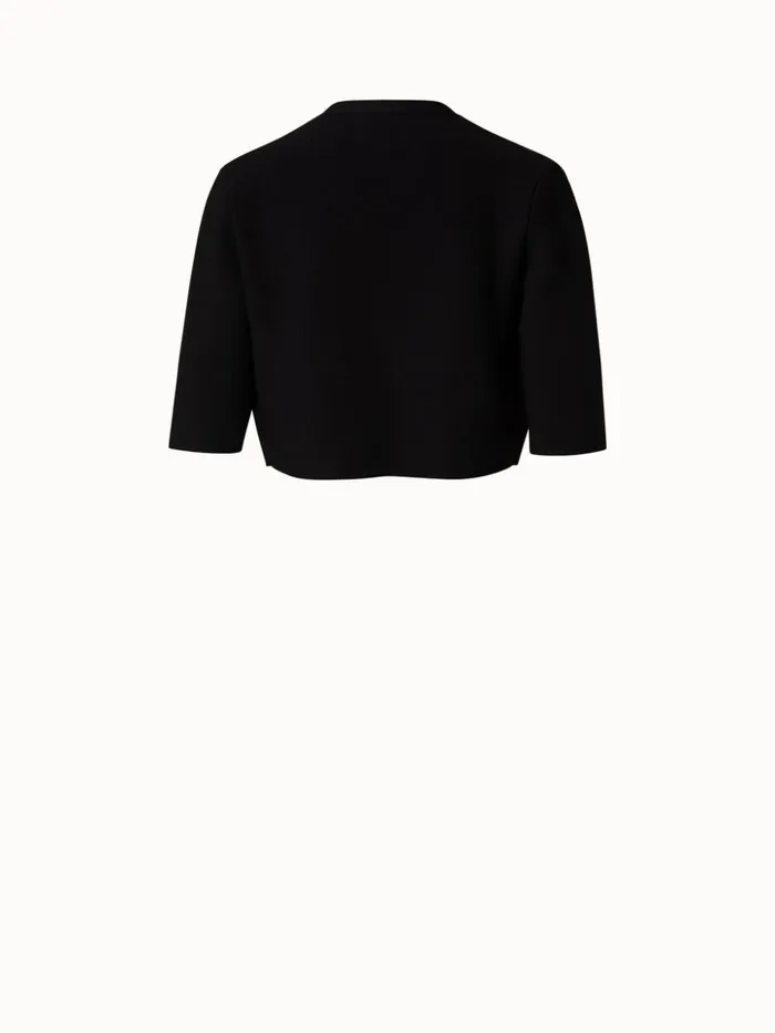 Short Knit Cardigan Black Women Akris Knitwear