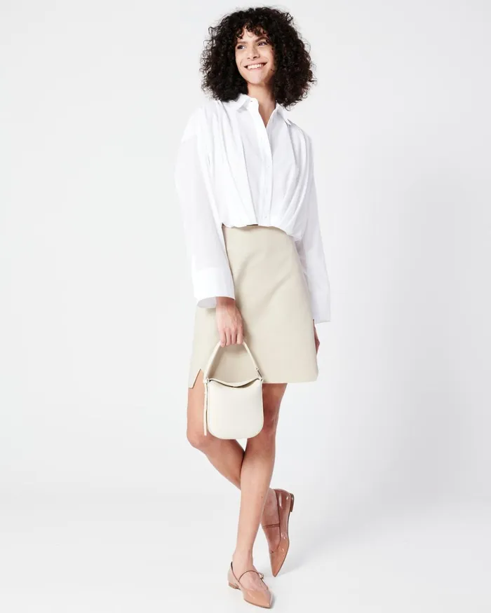 Short Skirt In Cotton DoubleFace Greige Women Akris Skirts