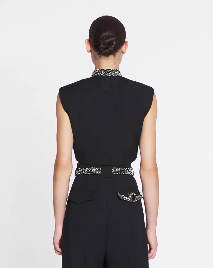 Short Sleeveless Jacket With A Heart Detail Black Women Lanvin Coats and Jackets