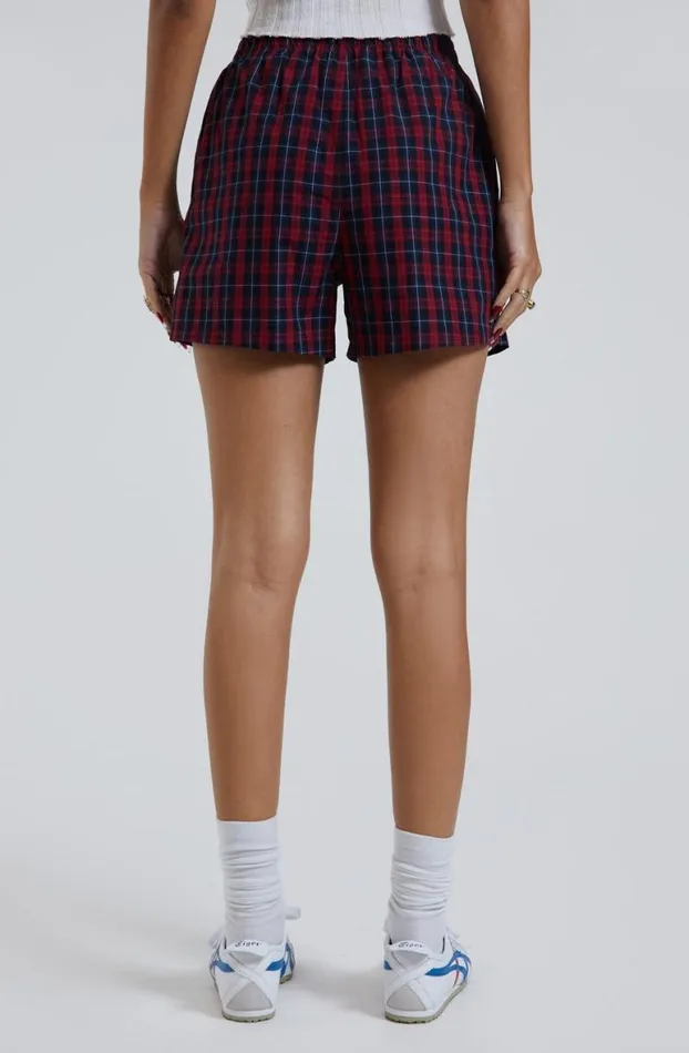 Shorts and Jorts Women Jaded London Red Tartan Boxer Short