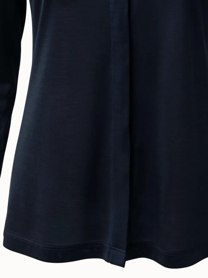 Silk Blouse Navy Women Akris Tops