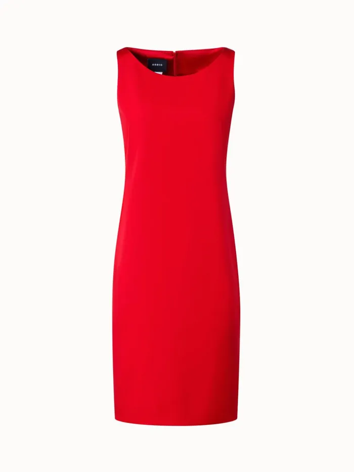Silk Crpe Sheath Dress Poppy Women Akris Dresses