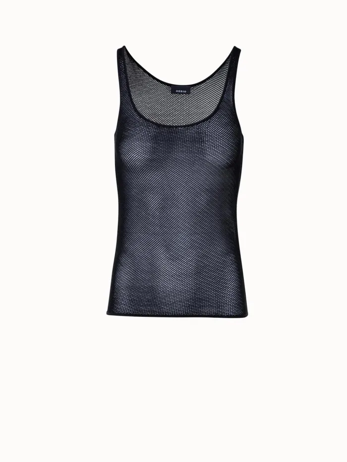 Silk Mesh Knit Tank Black Women Akris Knitwear