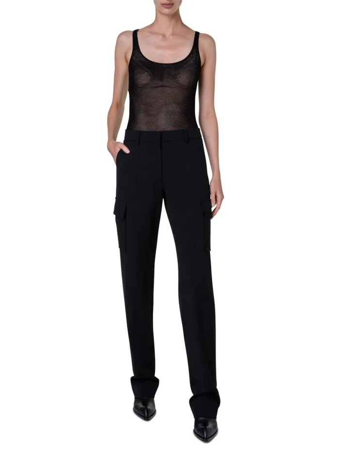 Silk Mesh Knit Tank Black Women Akris Knitwear