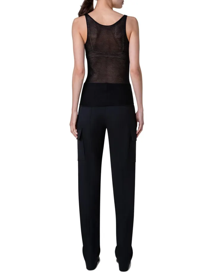 Silk Mesh Knit Tank Black Women Akris Knitwear