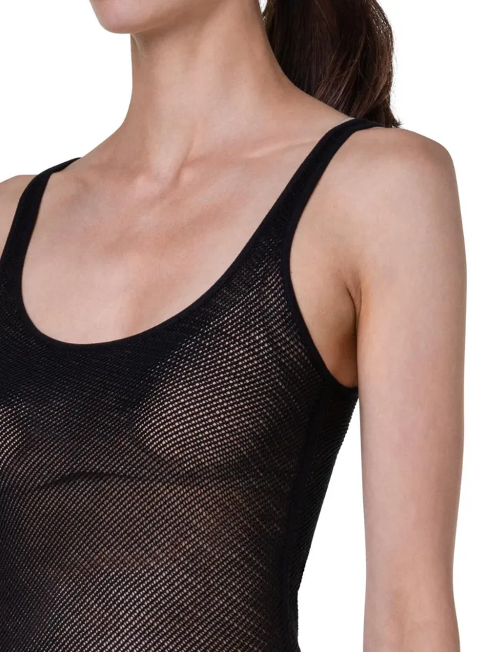 Silk Mesh Knit Tank Black Women Akris Knitwear