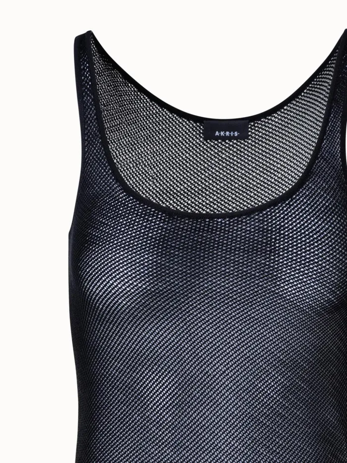 Silk Mesh Knit Tank Black Women Akris Knitwear