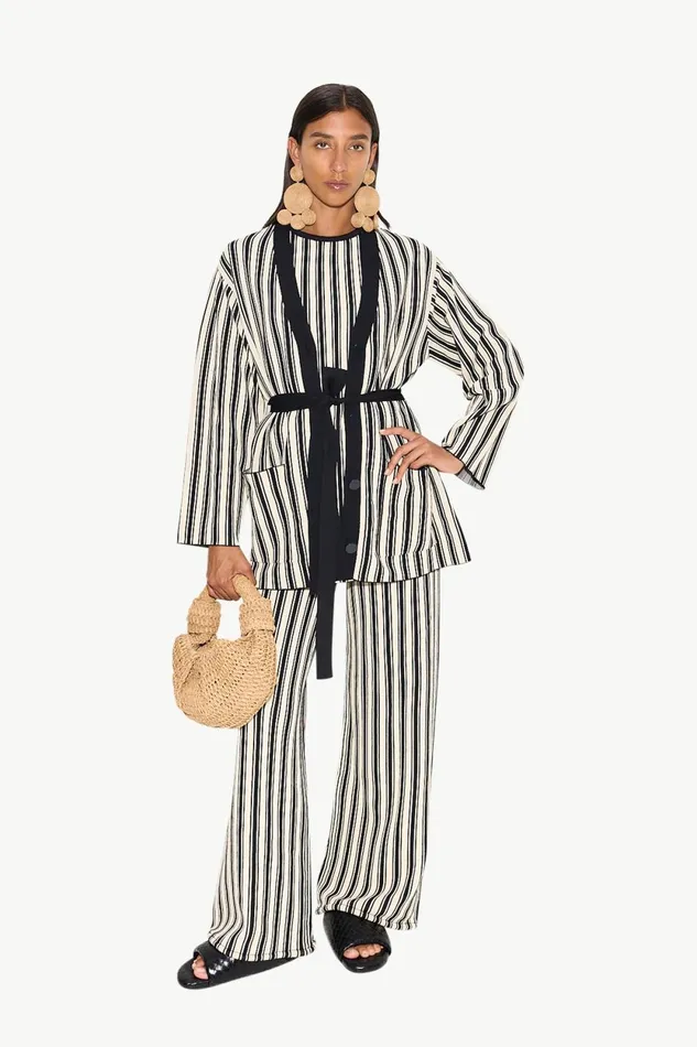 Simon Miller Bottoms Knits By Jabber Pant In BlackRice Flour Stripe 8211 Women