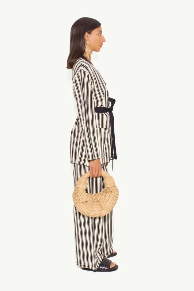 Simon Miller Bottoms Knits By Jabber Pant In BlackRice Flour Stripe 8211 Women
