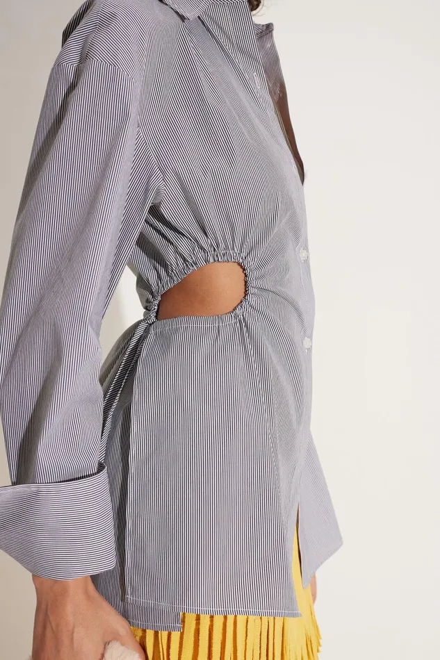Simon Miller Poplin Lolo Poplin Top In Pinstripe Cotton 8211 Women