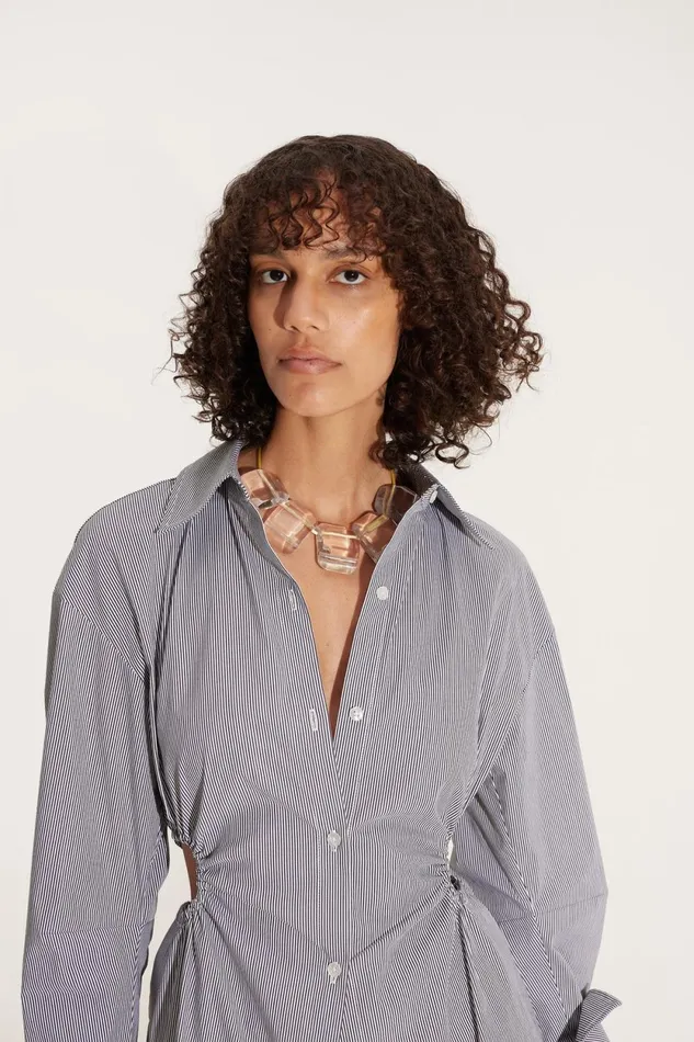 Simon Miller Poplin Lolo Poplin Top In Pinstripe Cotton 8211 Women