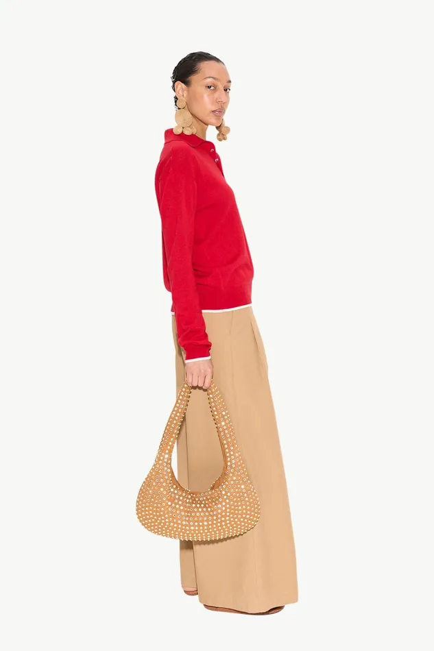 Simon Miller Sweaters Marcel Polo Sweater In Lucky Red Merino Wool 8211 Women