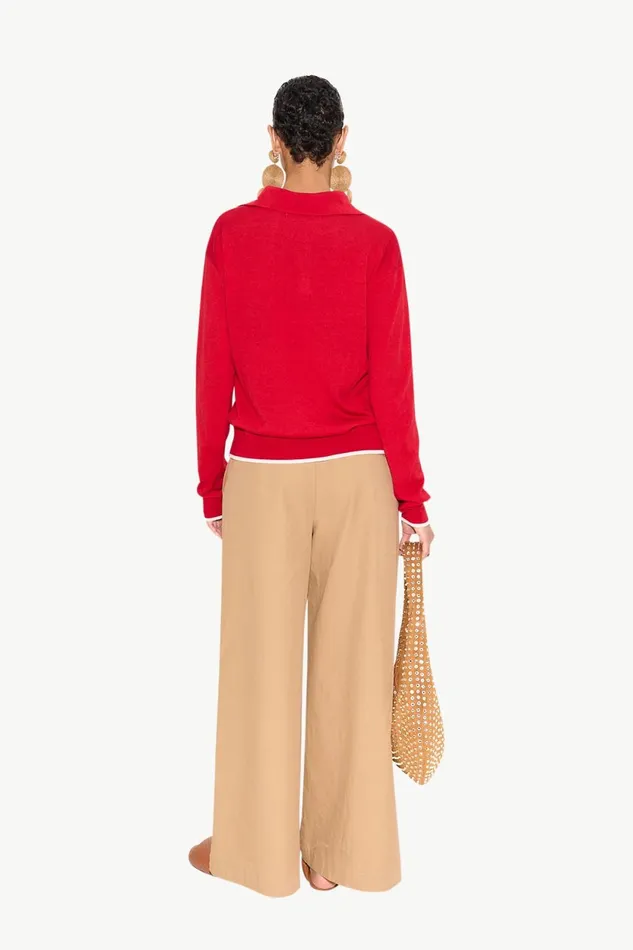 Simon Miller Sweaters Marcel Polo Sweater In Lucky Red Merino Wool 8211 Women