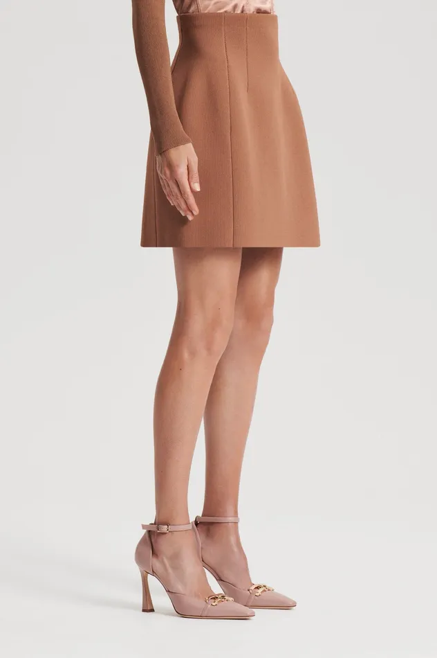 Skirts Scanlan Theodore Women CREPE KNIT PEPLUM SKIRT SPICE