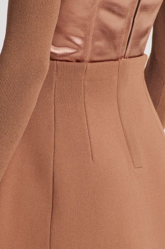 Skirts Scanlan Theodore Women CREPE KNIT PEPLUM SKIRT SPICE