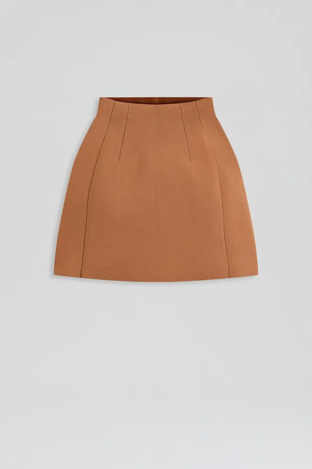 Skirts Scanlan Theodore Women CREPE KNIT PEPLUM SKIRT SPICE