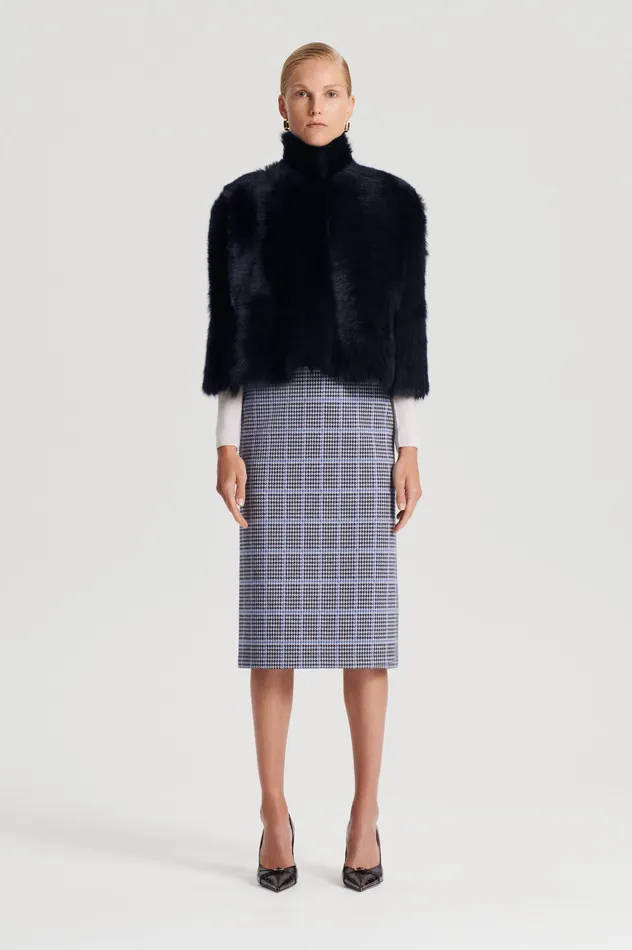 Skirts Scanlan Theodore Women PLAID SCUBA SKIRT COBALT
