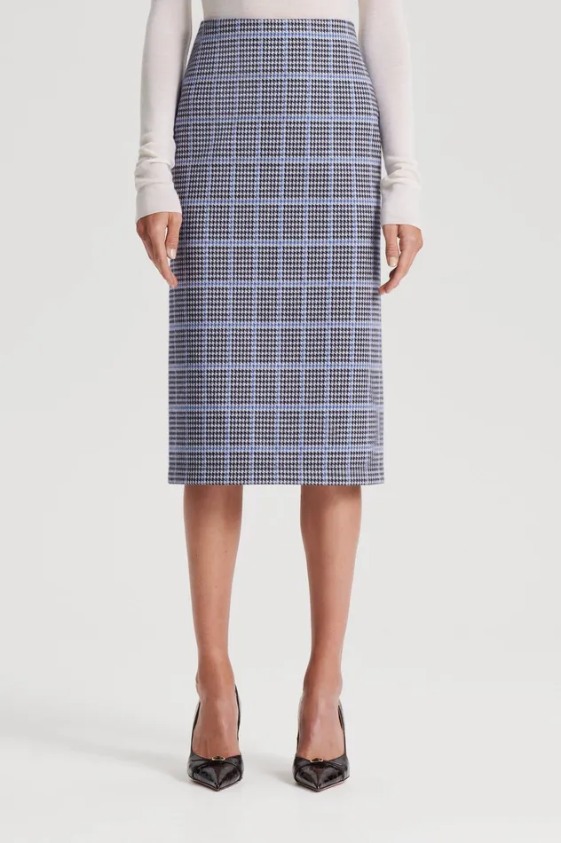 Skirts Scanlan Theodore Women PLAID SCUBA SKIRT COBALT