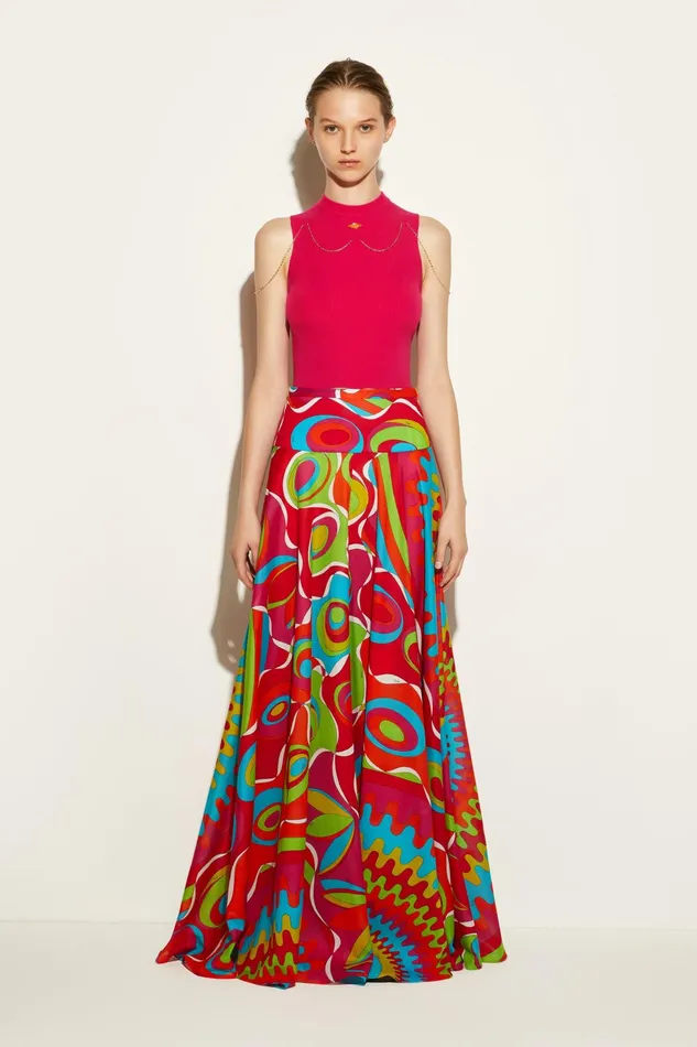 Skirts Women PUCCI BersaglioPrint Cotton Long Skirt