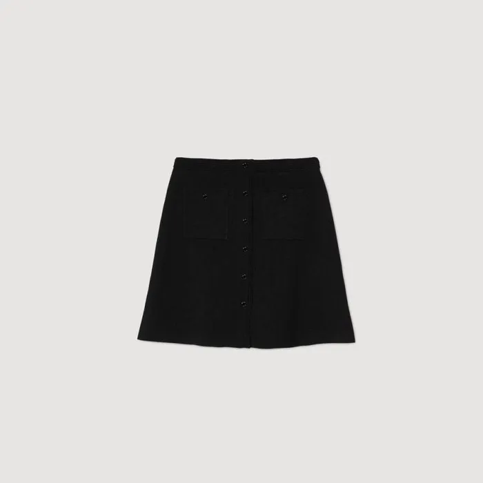 Skirts Women SANDRO Short Knit Skirt Black