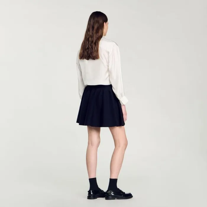 Skirts Women SANDRO Short Knit Skirt Navy Blue