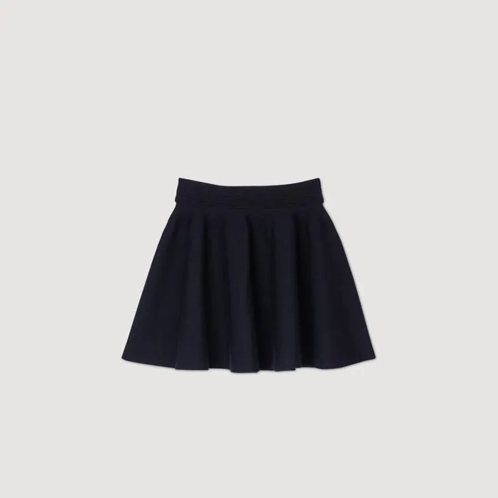 Skirts Women SANDRO Short Knit Skirt Navy Blue