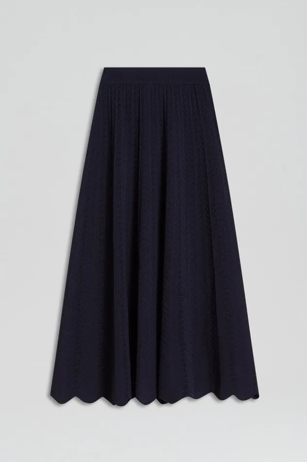 Skirts Women Scanlan Theodore PLEAT LACE SKIRT NAVY Skirts Women Scanlan Theodore PLEAT LACE SKIRT NAVY