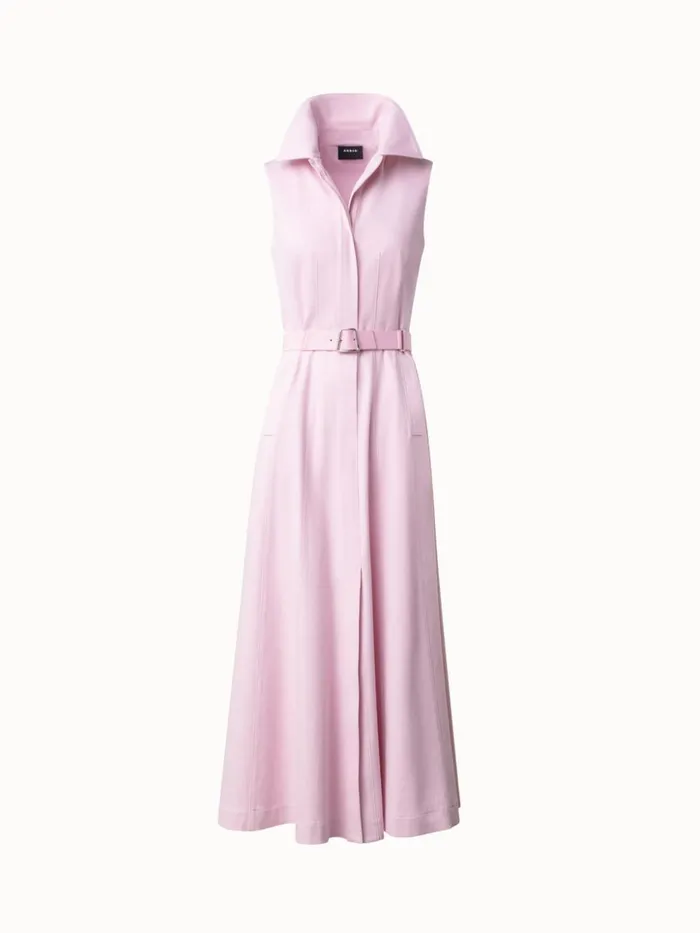 Sleeveless Cotton Denim Midi Shirt Dress Lotus Women Akris Dresses