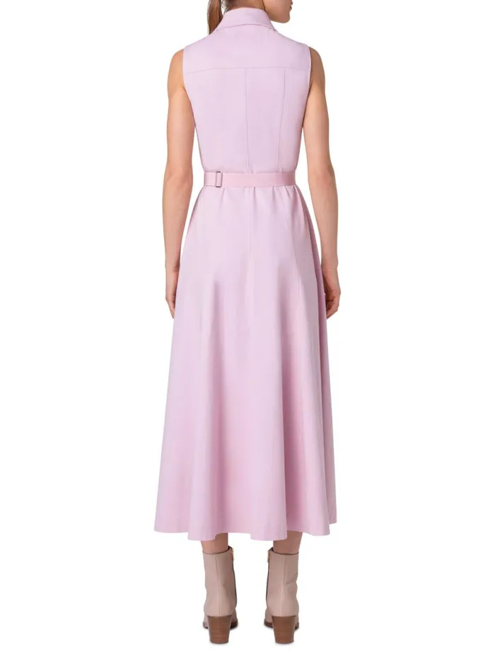 Sleeveless Cotton Denim Midi Shirt Dress Lotus Women Akris Dresses