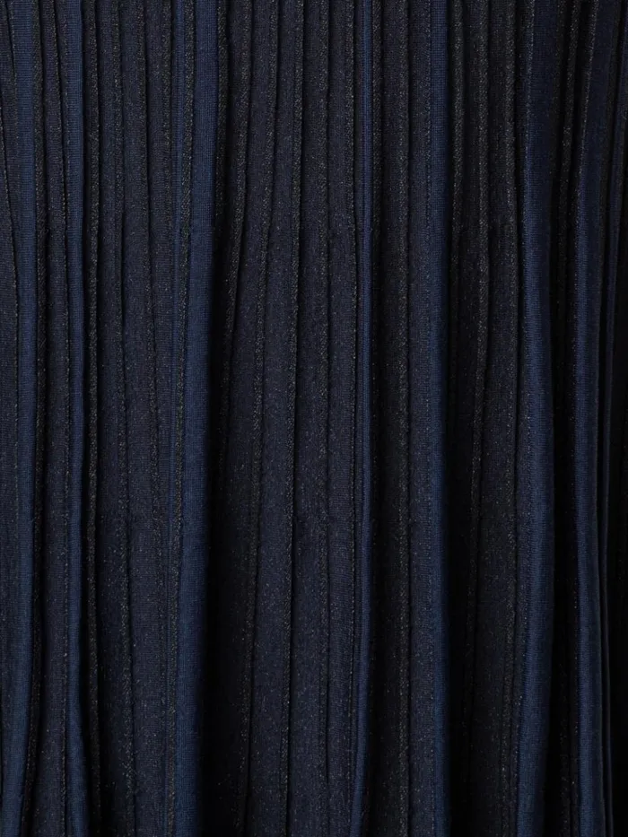 Sleeveless Knit Dress In Silk Rib Lurex Navyblack Women Akris Knitwear