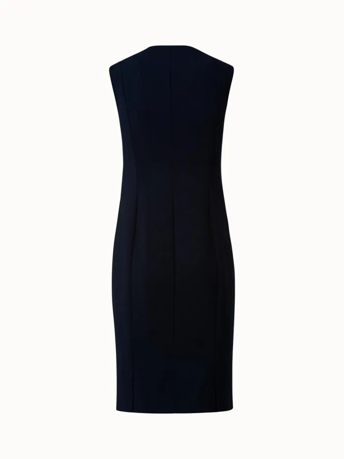 Sleeveless Sheath Dress From Wool DoubleFace Navy Women Akris Dresses